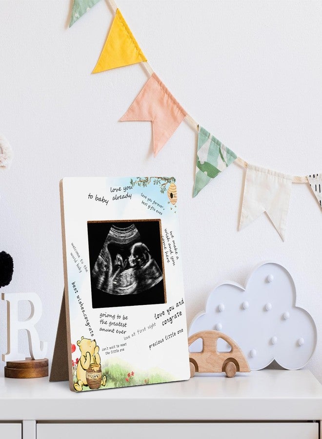 Hatzelou Winnie Baby Shower Sign Picture Frame, Classic Pooh Sonogram Picture Frame, Baby Shower Sign in Guest Book Frame, Winnie Party Supplies, Gender Reveal - Image 3